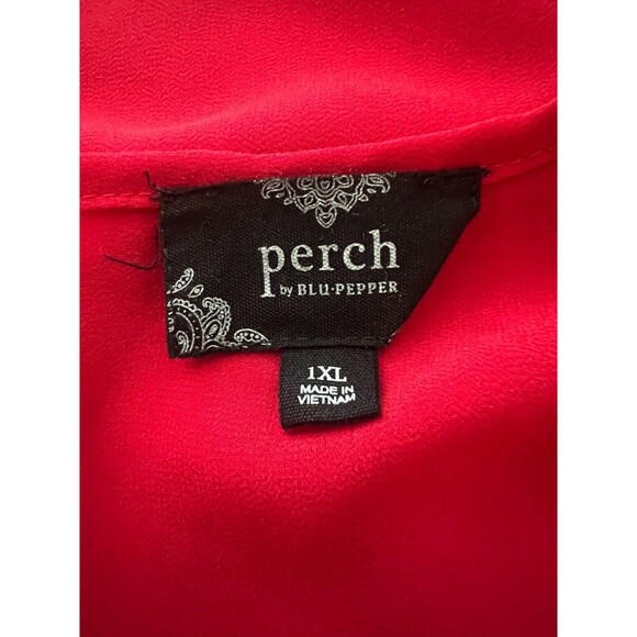 Perch by Blu Pepper Shear Red Tank w/ Lattice style Bodice Sz 1XL - Picture 5 of 5